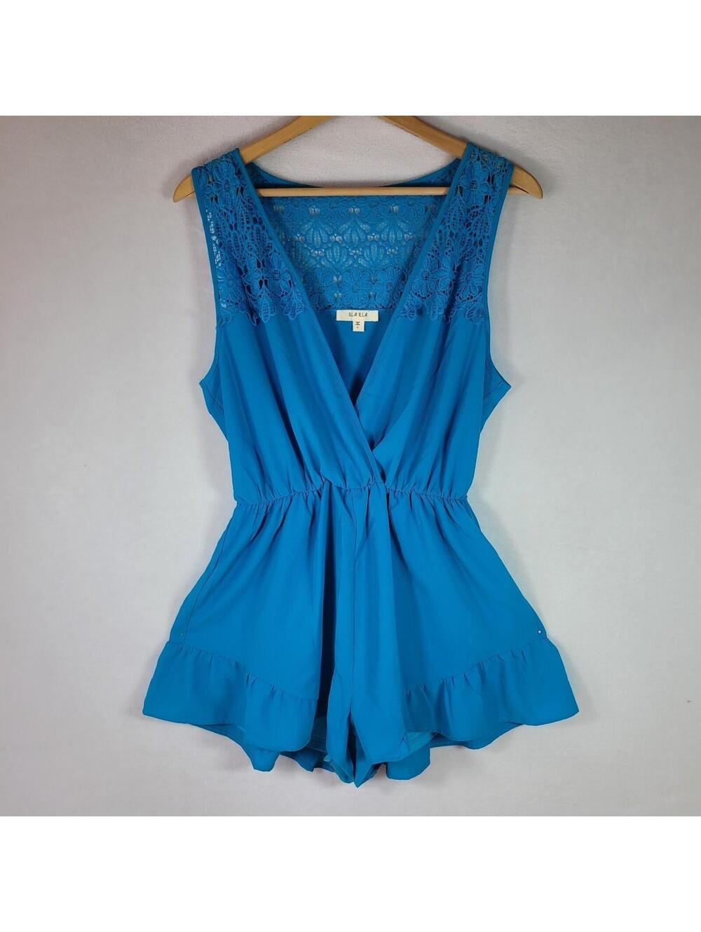 Illa Illa Short Romper Womens High Elastic Waist Wide Lined Leg Sleeveless